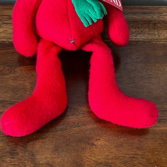 Vintage Gund Hot Shots Hotshots 2459 Red Plush Bear Green Scarf Christmas 9" - Picture 4 of 10